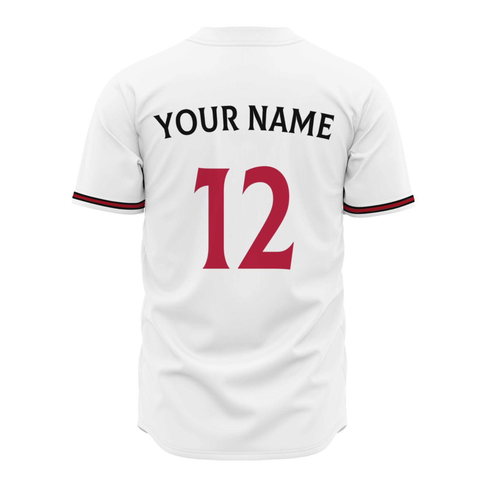 Custom  White Red Black Fashion Design Classic Style Button Down Baseball Jersey