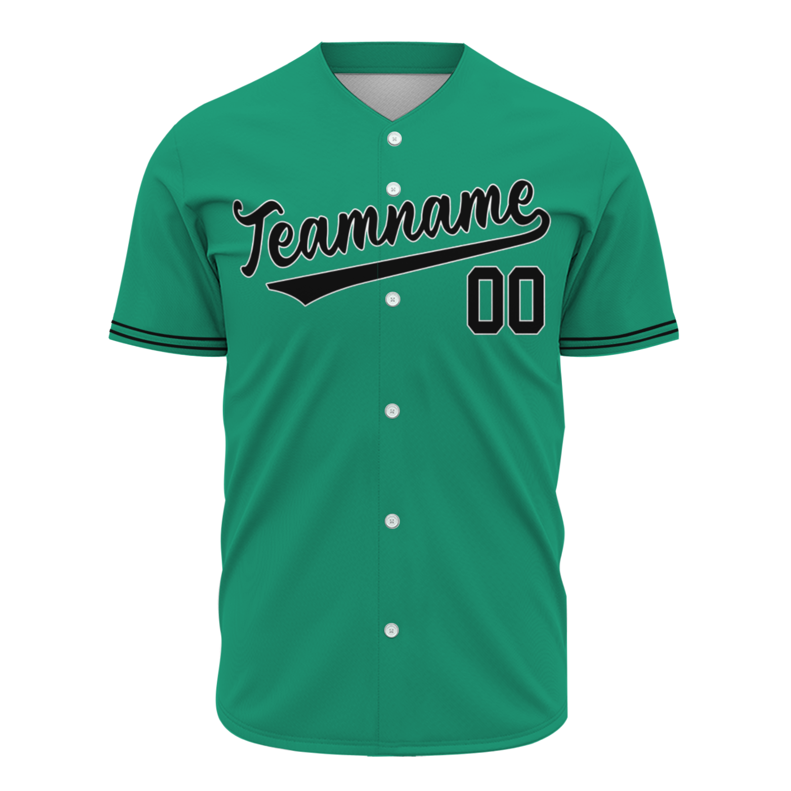 Custom  Green Black Fashion Design Classic Style Button Down Baseball Jersey