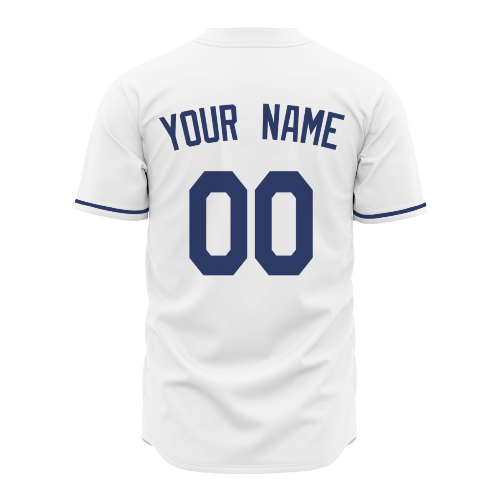 Custom  White Navy Blue Fashion Design Classic Style Button Down Baseball Jersey