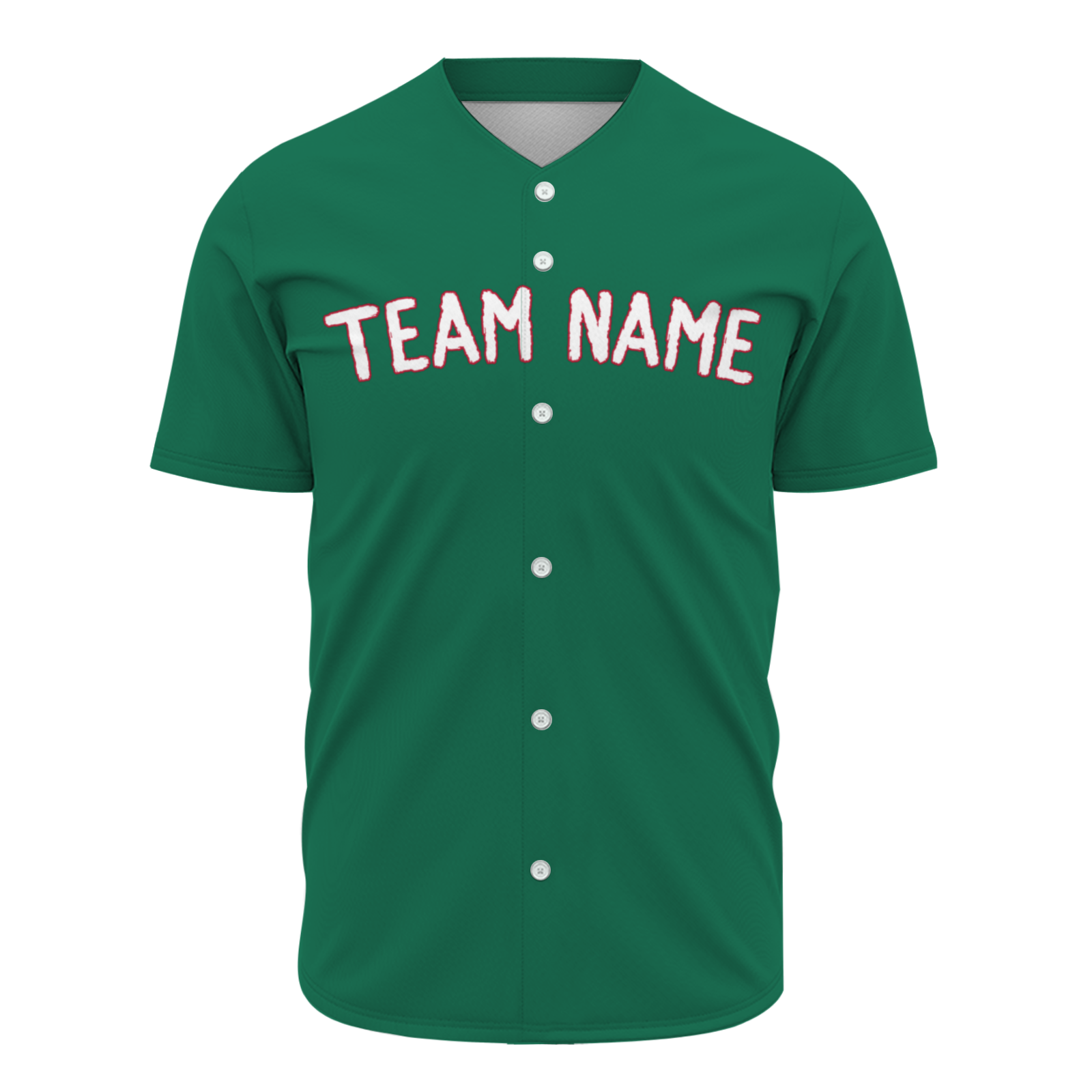 Custom Green White Red Classic Style Button Down Fashion Design Baseball Jersey