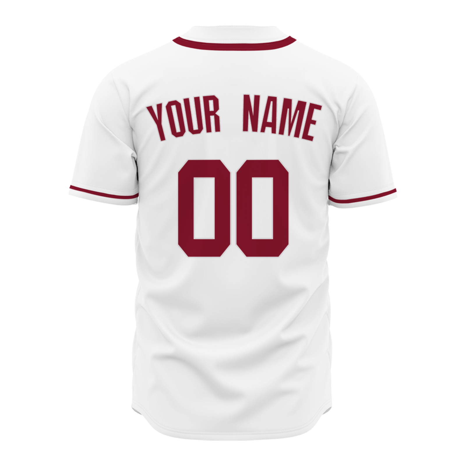 Custom White Red Classic Style Button Down Fashion Design Baseball Jersey
