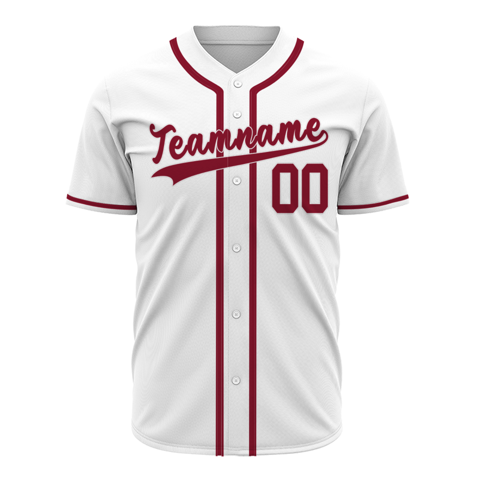 Custom White Red Classic Style Button Down Fashion Design Baseball Jersey